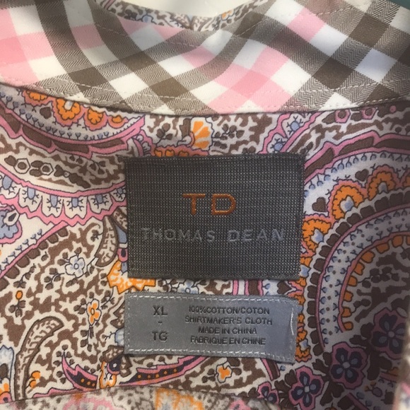 Mens TD Thomas Dean paisley and floral print long sleeve button down shirt - Picture 9 of 9